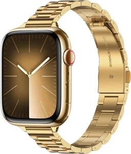 42mm 41mm 40mm 38mm Apple Watch Band Gold - Thin Stainless Steel Metal Strap Wom